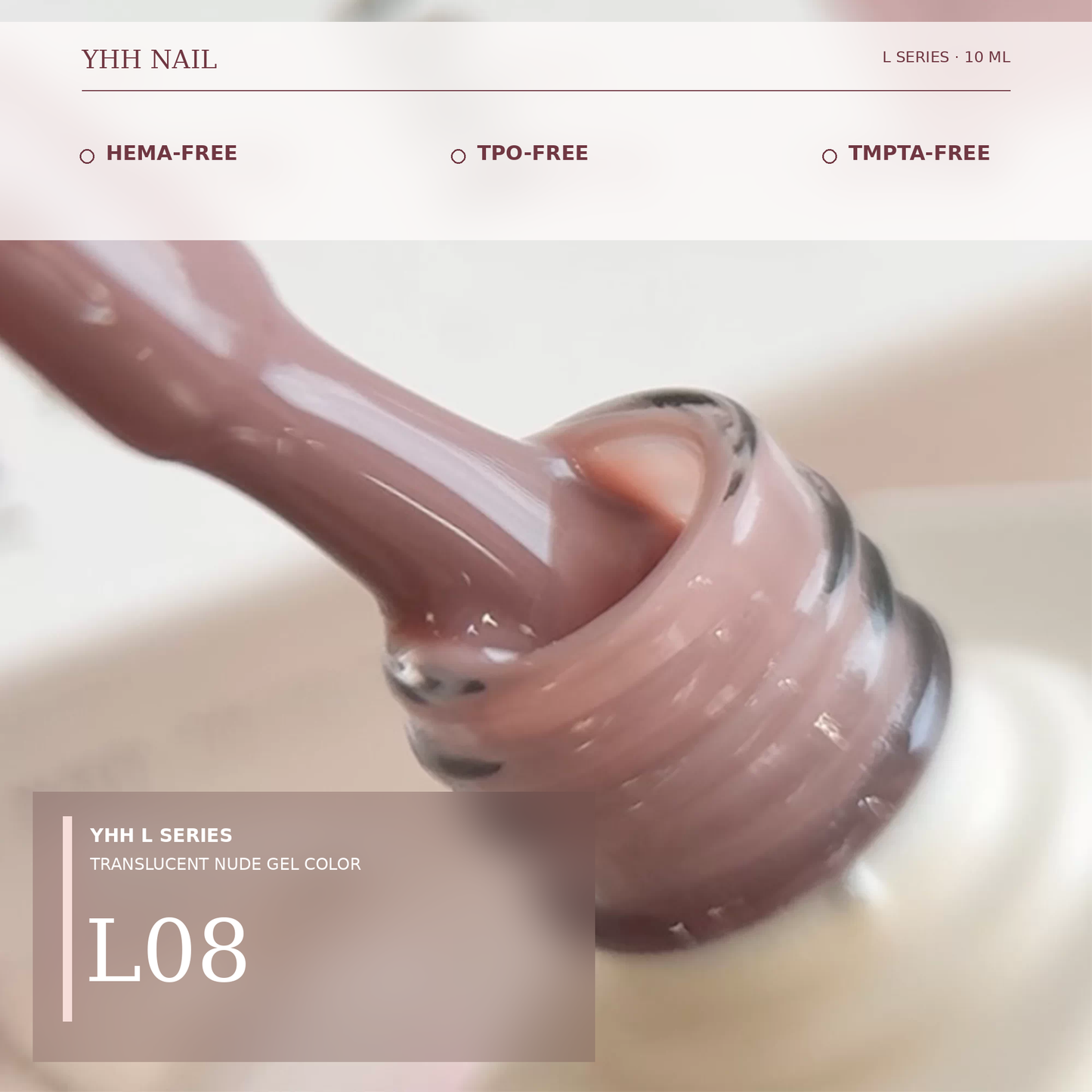 YHH L Series natural nude gel polish in shade L08