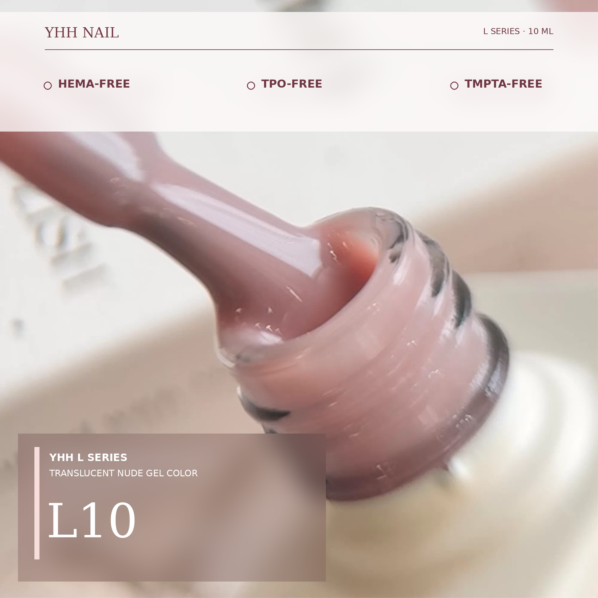 YHH L Series natural nude gel polish in shade L10