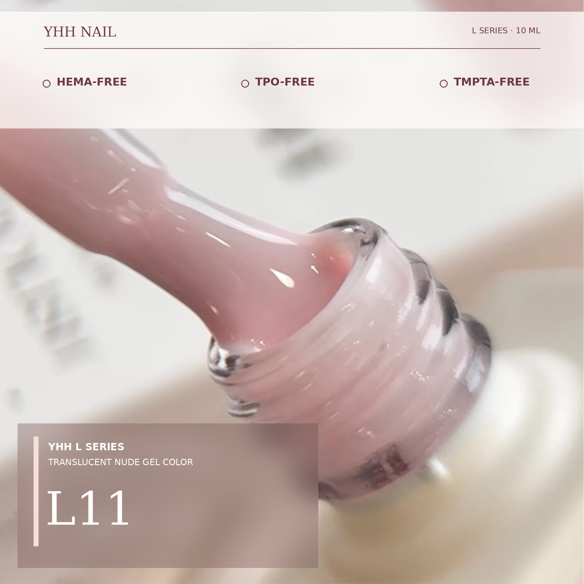 YHH L Series natural nude gel polish in shade L11