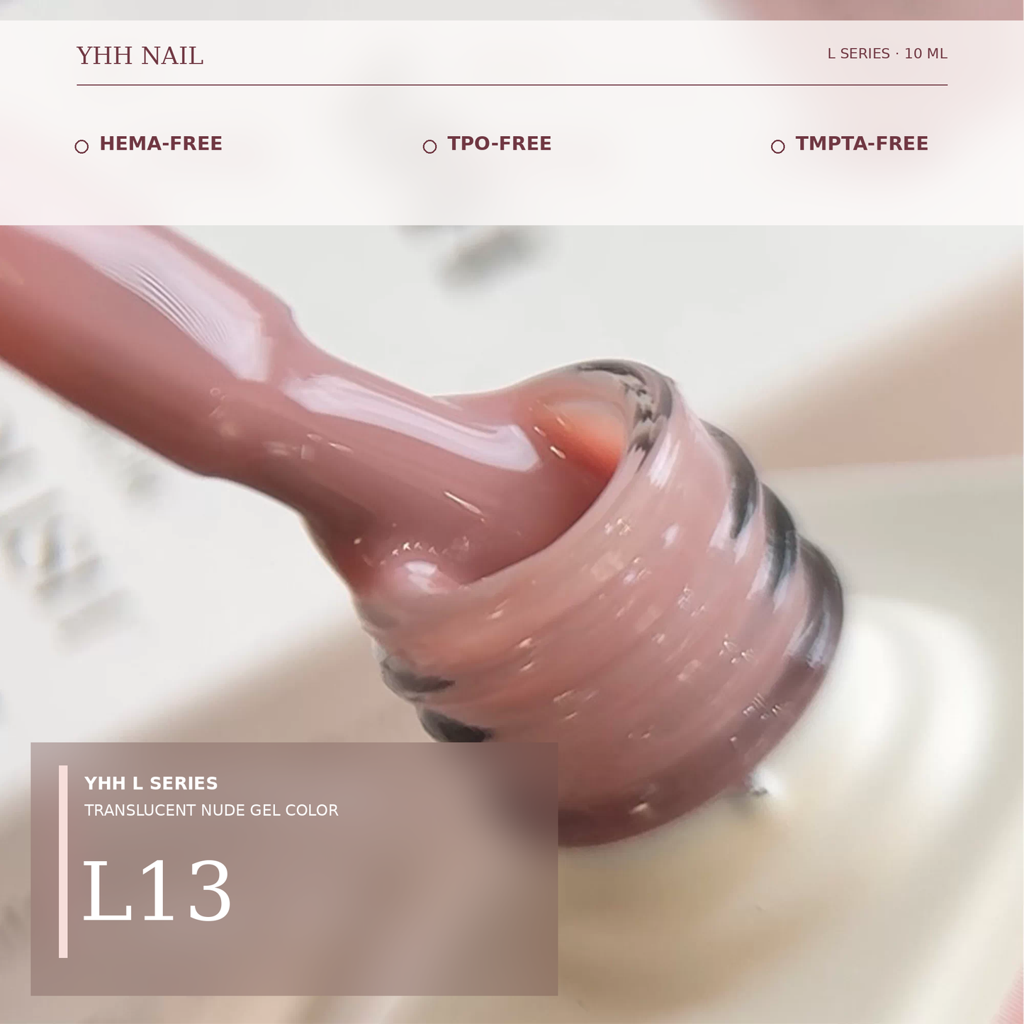 YHH L Series natural nude gel polish in shade L13