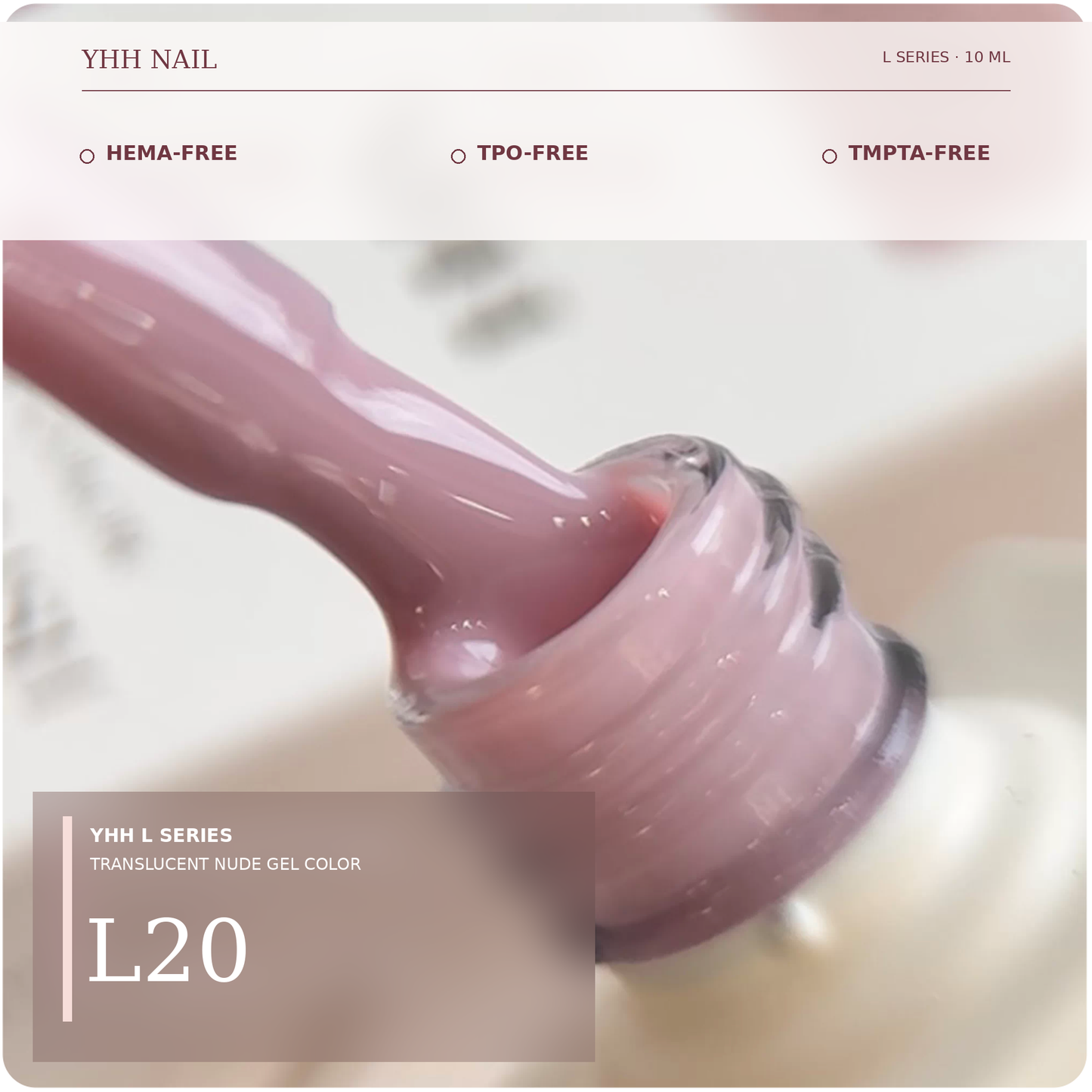YHH L Series natural nude gel polish in shade L20