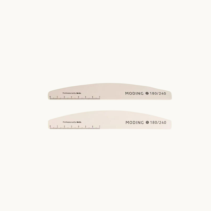 MODING FS moon-shaped 180/240 grit natural nail file for precise edge shaping and gentle refinement