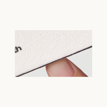 Close-up demo of MODING FS 180 grit soft-core nail file smoothing gel builder surface