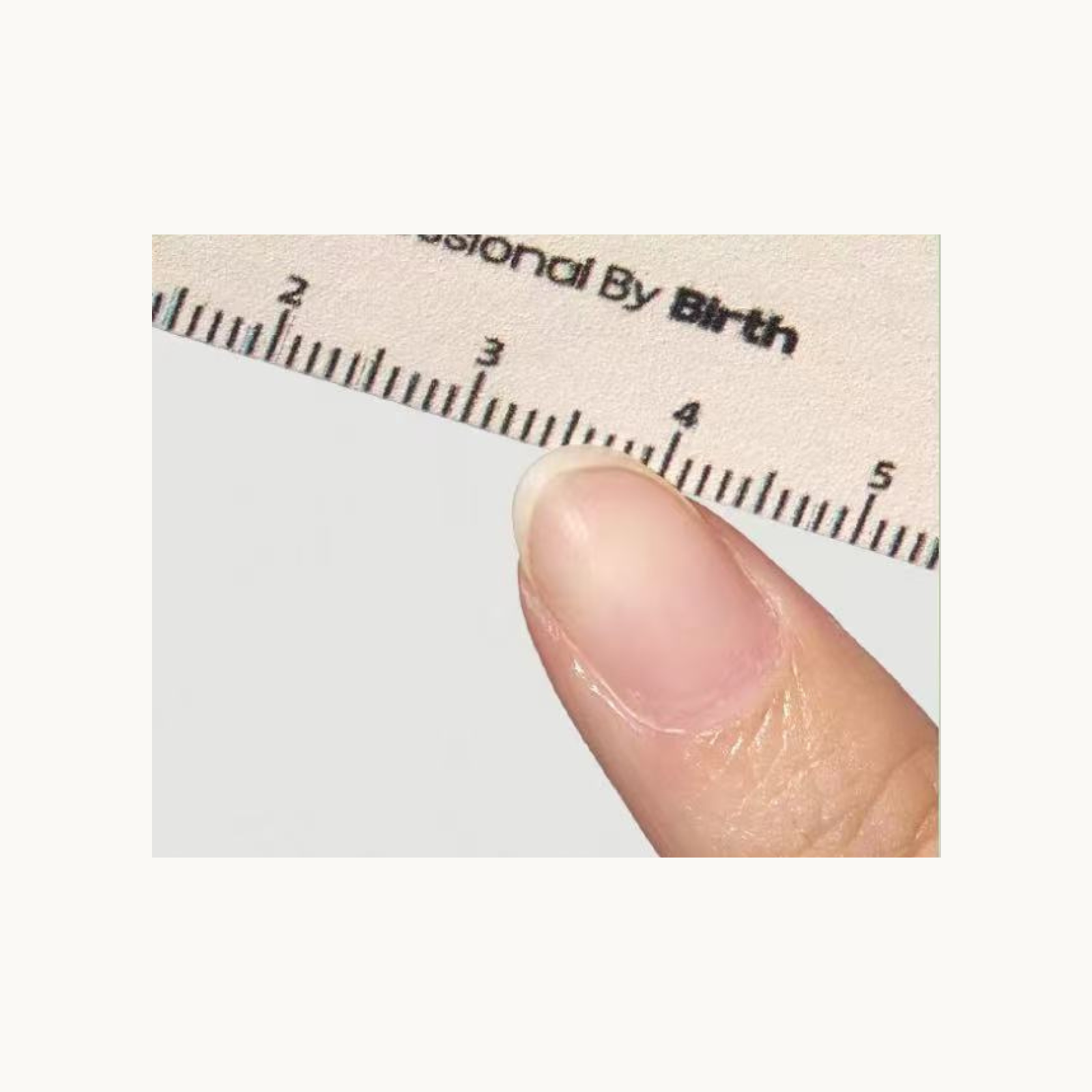 Close-up demo of MODING FS 180/240 grit moon-shaped nail file refining natural nail edges