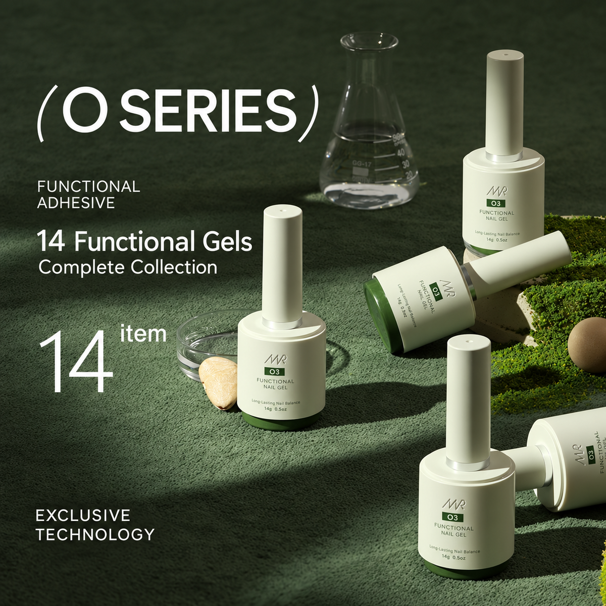 MR NAIL O Series Functional Gels Series 13g 【HEMA & TOP Free】