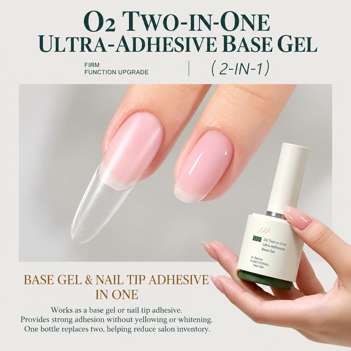 NF x MR NAIL O Series O2 2-in-1 Ultra Bond Base Gel 13g 【HEMA & TOP Free】