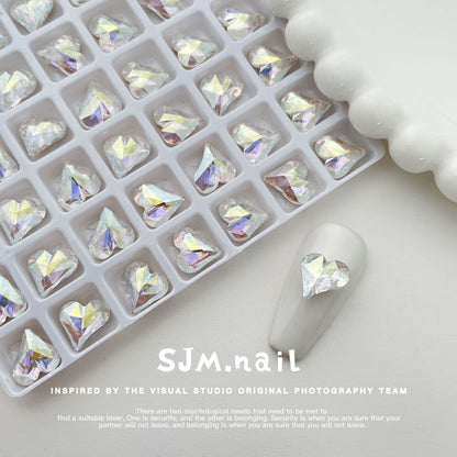 Nail Formula 8*9mm Heart Crystal K9 4pcs