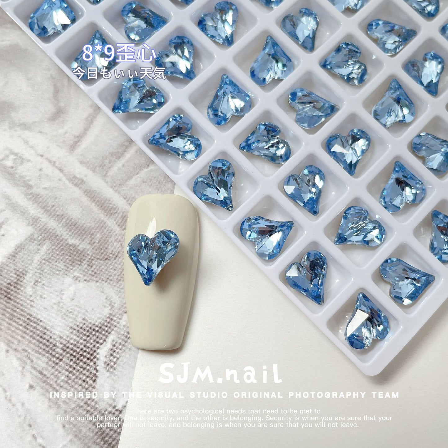 Nail Formula 8*9mm Heart Crystal K9 4pcs