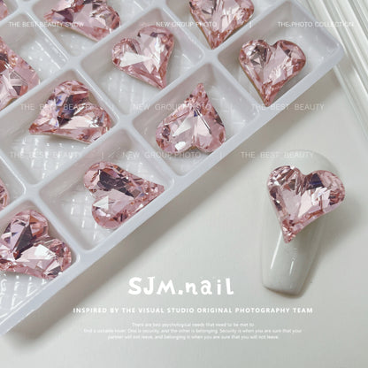 Nail Formula 12*13mm Heart Crystal K9 2pcs