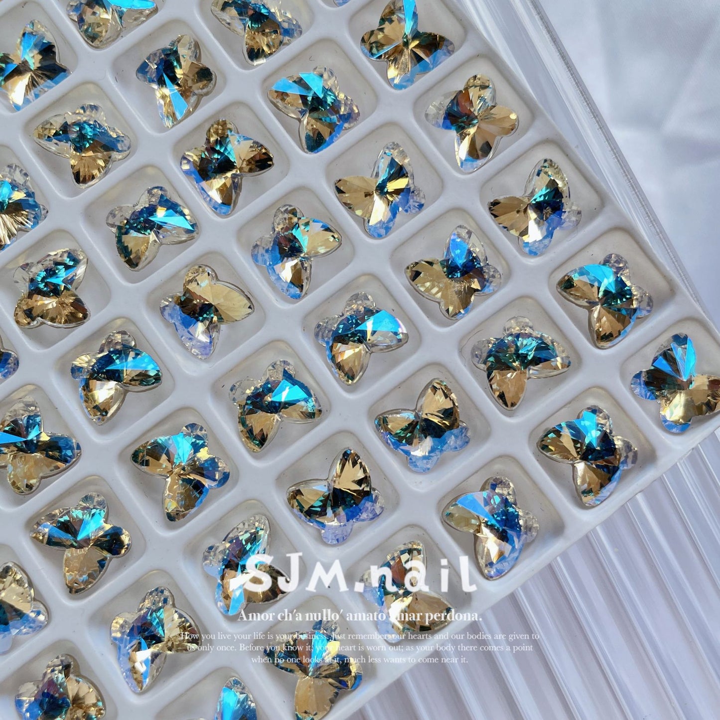 Nail Formula 7*8mm Butterfly Crystal K9 3pcs