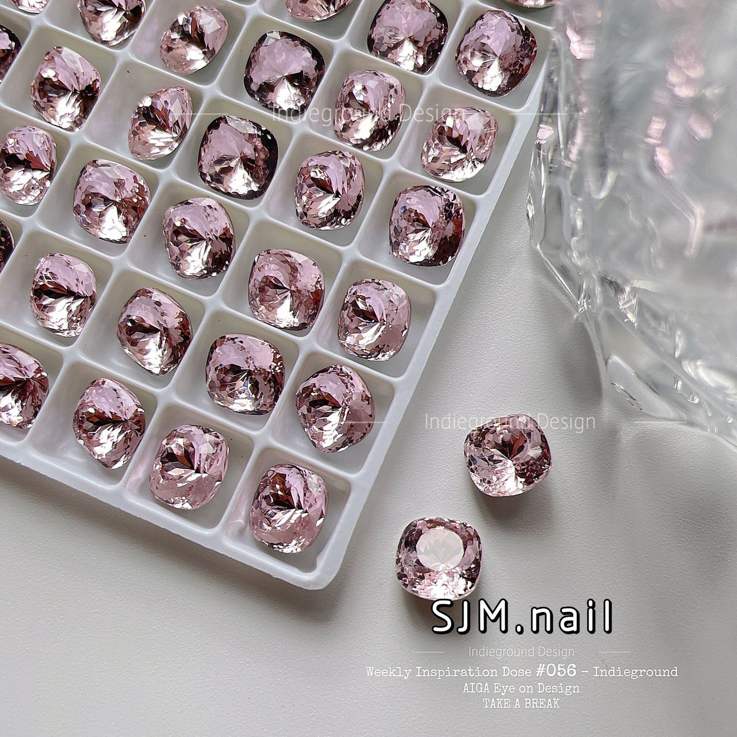 Nail Formula 8*8mm Square Cushion Cut Crystal K9 4pcs
