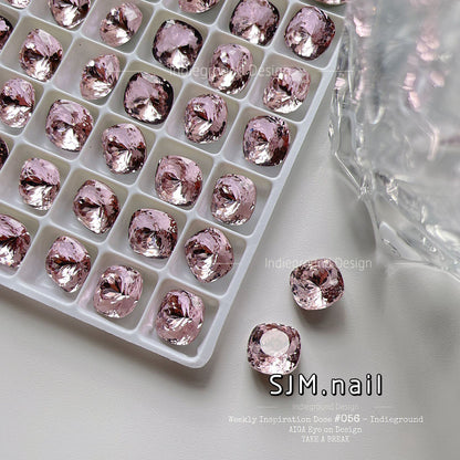 Nail Formula 8*8mm Square Cushion Cut Crystal K9 4pcs