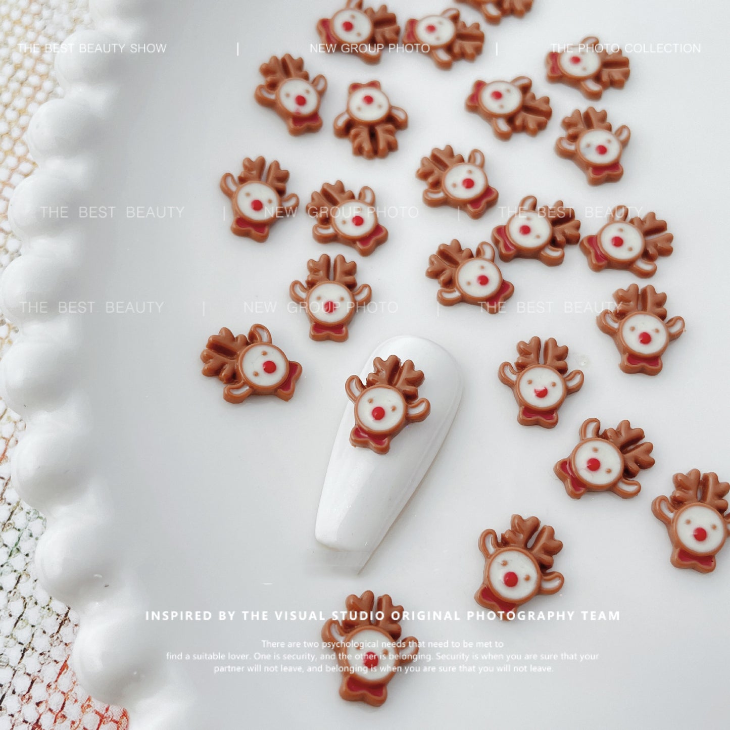 Nail Formula Cute Christmas Elk 5pcs