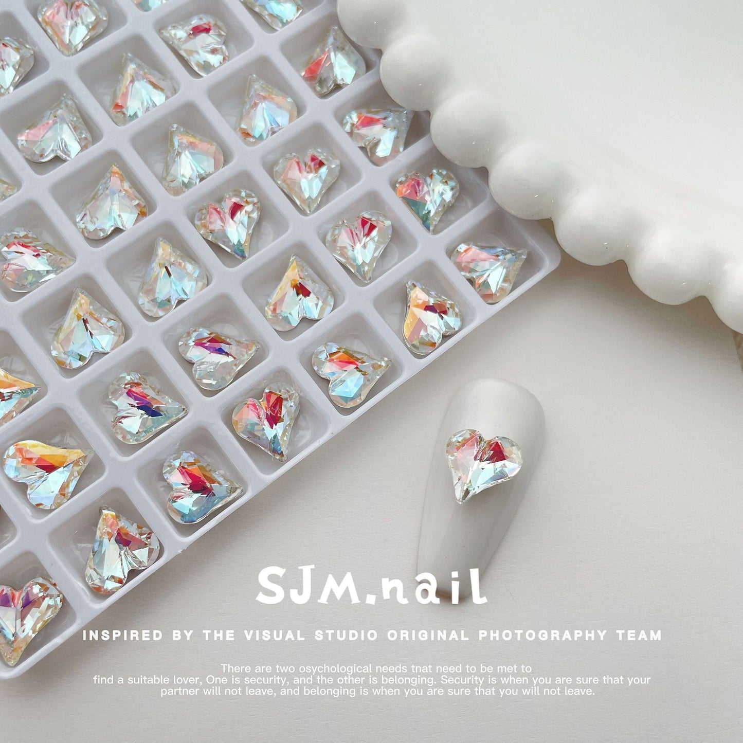 Nail Formula 8*9mm Heart Crystal K9 4pcs