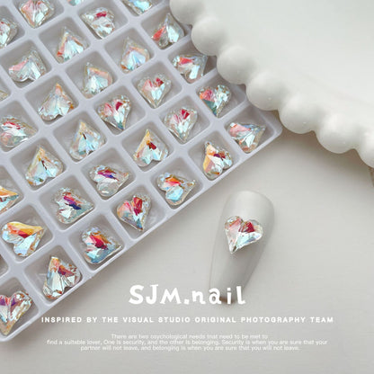 Nail Formula 8*9mm Heart Crystal K9 4pcs