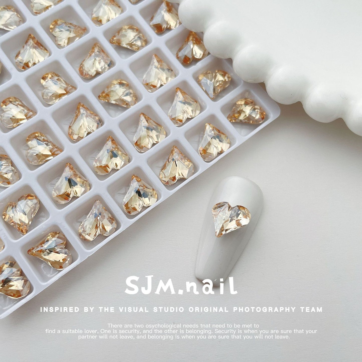Nail Formula 8*9mm Heart Crystal K9 4pcs