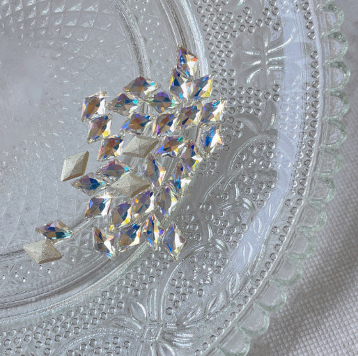 Nail Formula Flat Base 6*10mm Rhombus Diamond 4pcs