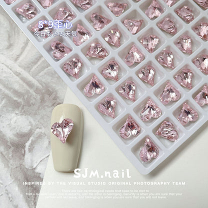 Nail Formula 8*9mm Heart Crystal K9 4pcs