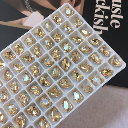 Nail Formula Pointed Base 7*10mm Pear Diamond 4pcs