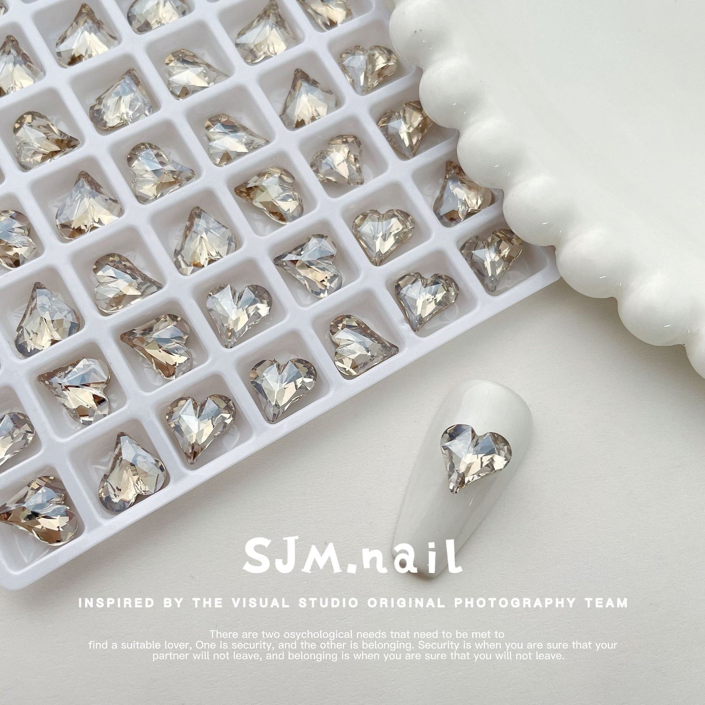 Nail Formula 8*9mm Heart Crystal K9 4pcs