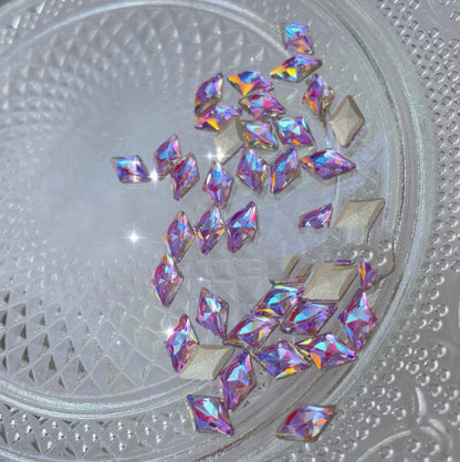 Nail Formula Flat Base 6*10mm Rhombus Diamond 4pcs