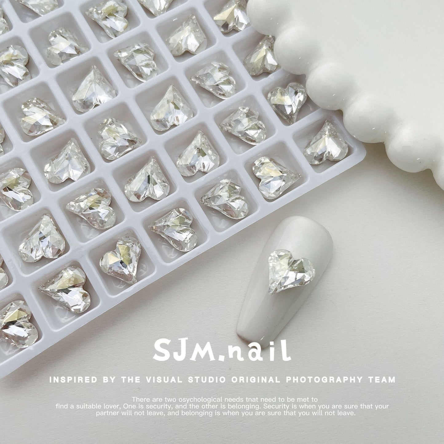 Nail Formula 8*9mm Heart Crystal K9 4pcs