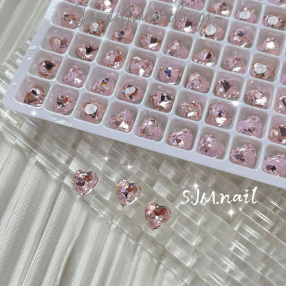 Nail Formula 8*8mm Heart Crystal K9 4pcs