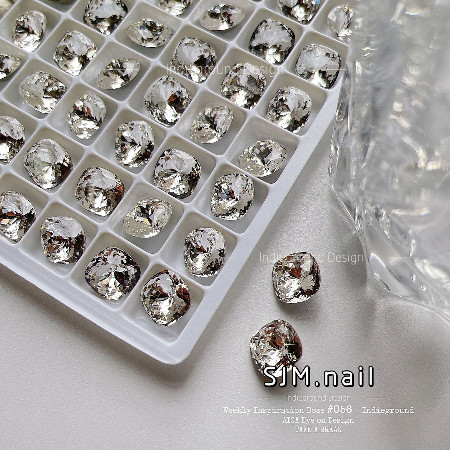 Nail Formula 8*8mm Square Cushion Cut Crystal K9 4pcs