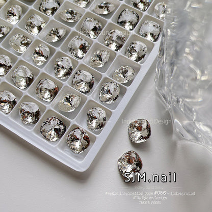 Nail Formula 8*8mm Square Cushion Cut Crystal K9 4pcs