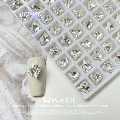 Nail Formula 8*9mm Heart Crystal K9 4pcs