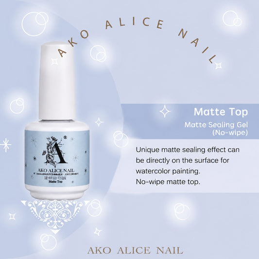 AKO ALICE NAIL Non-Wipe Matte Top Gel 15 ml – product image 1