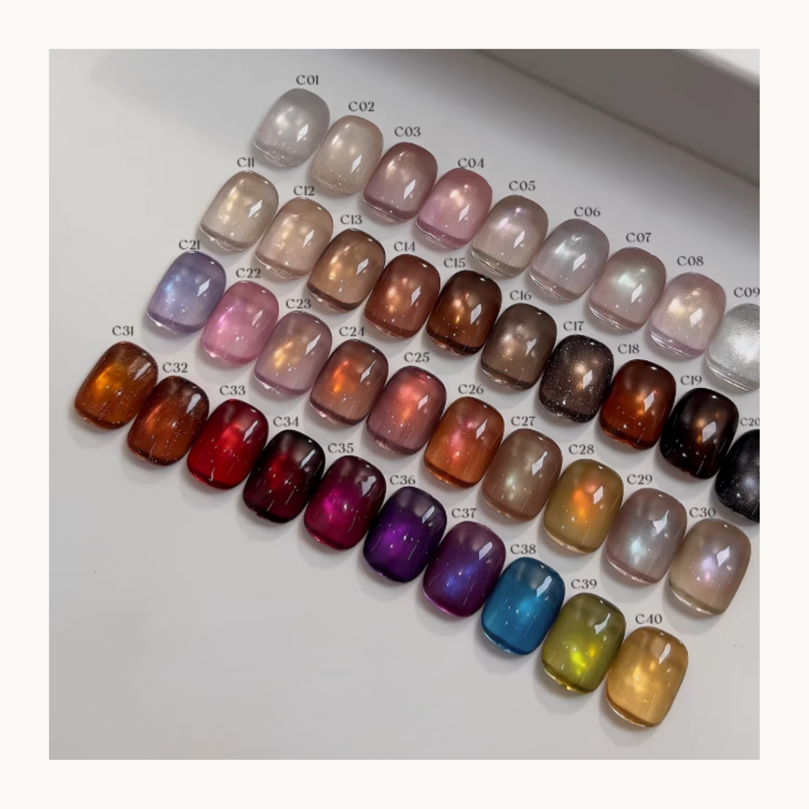 YHH Four Season Magnetic Cat Eye Nail Gel Pot Collection – 40 Colors Full Set - image 1