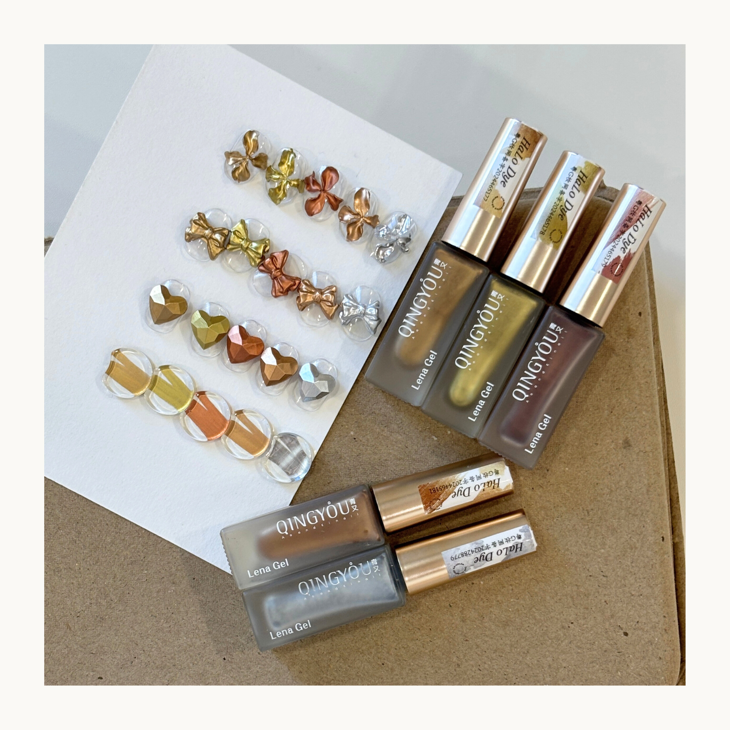 Air-dry liquid metal ink used with stencils and French tip designs for clean metallic nail art effects