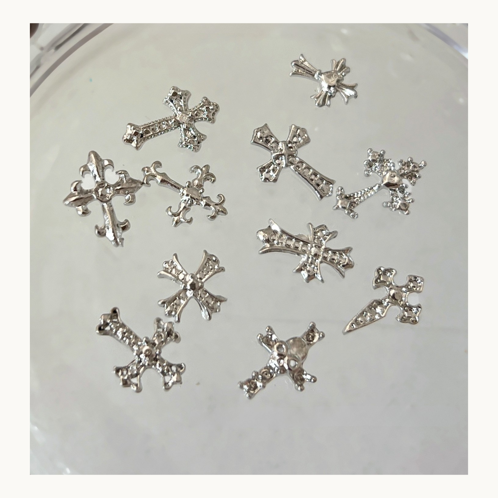NF Select 12 Grids Gothic Cross Nail Charms Set - image 10