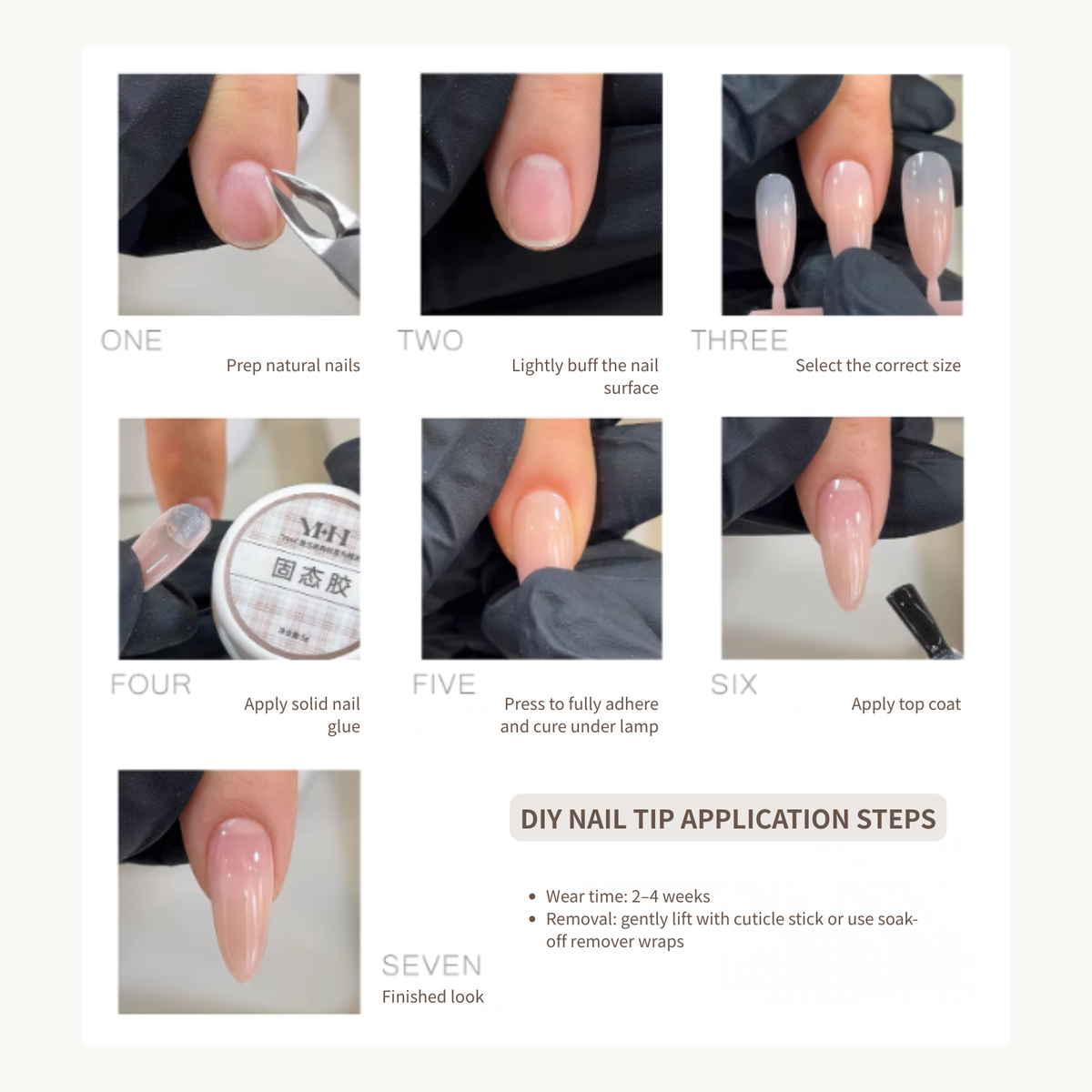 DIY Gel-X nail tips application steps for at home nail extensions beginners