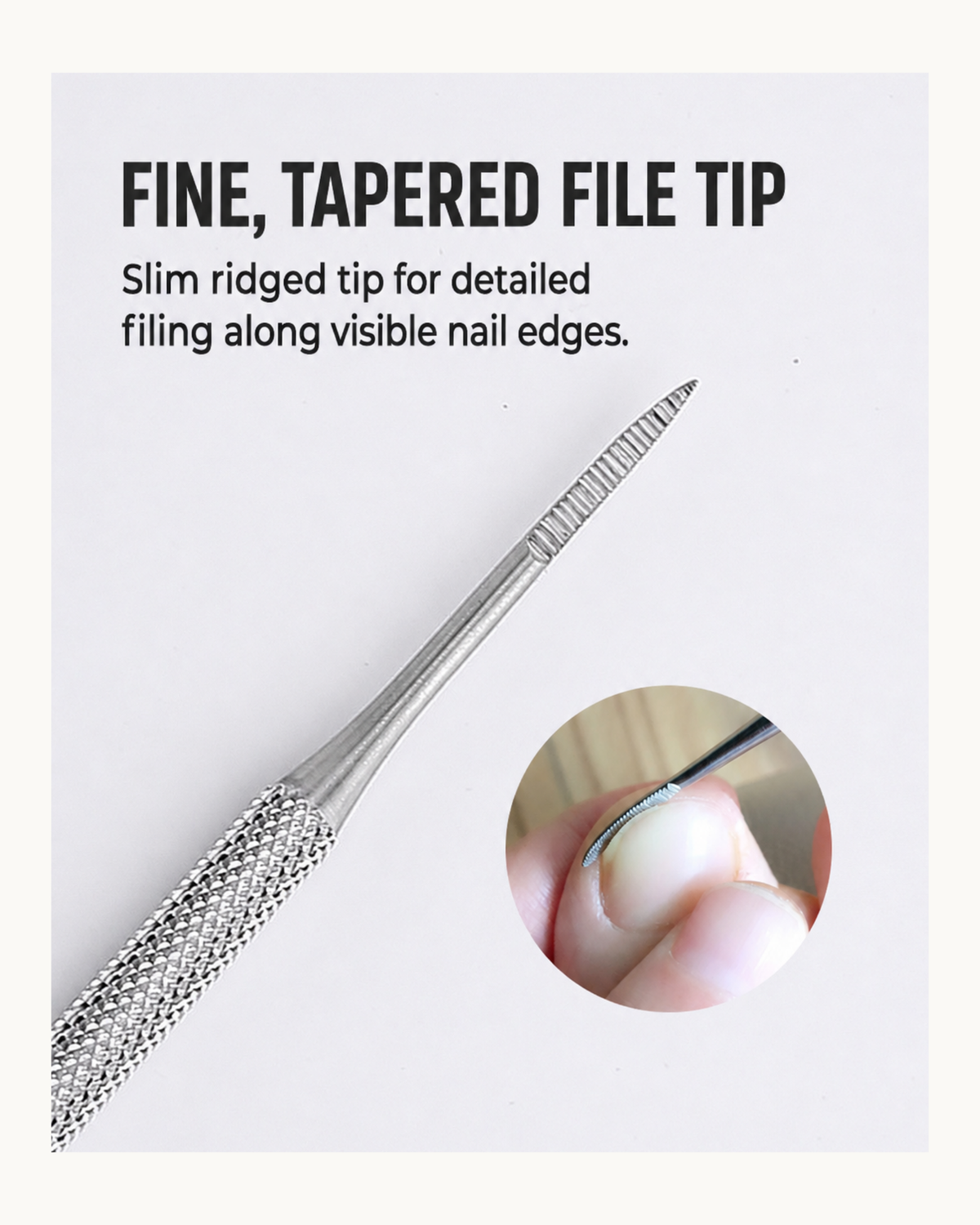 NF Select Double-Ended Curved Stainless Steel Nail File, 13.9 cm / 5.5 in - image 2
