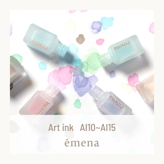 Emena Art Ink AI10-AI15 pastel watercolor nail art ink collection with flowing color effects