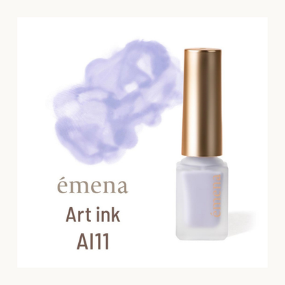 Emena Art Ink AI11 lavender purple watercolor nail art ink bottle with color swatch