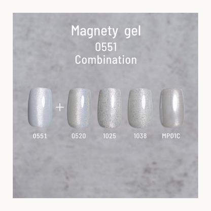 EMENA Magnetic Gel 0551 Combination Nail Colors with Shimmer and Metallic Effects Professional Nail Art Canada USA
