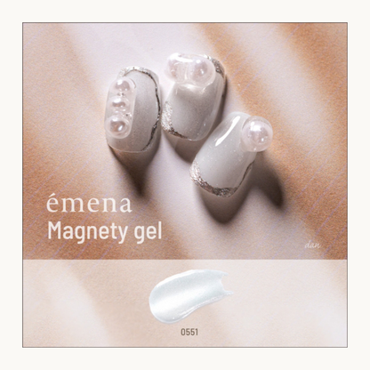 EMENA Magnetic Gel 0551 Pearl Cat Eye Nail Design with Shimmer Finish Professional Salon Nail Art Canada USA