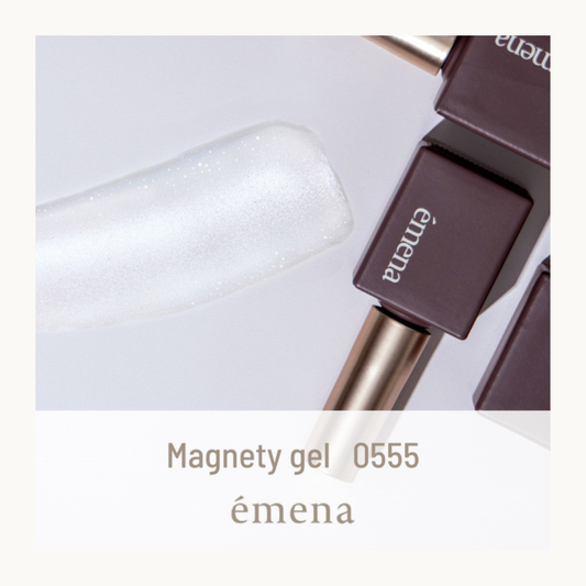 EMENA Magnetic Gel 0555 Pearl White Cat Eye Shimmer Soak Off UV LED Nail Polish Professional Salon Canada USA