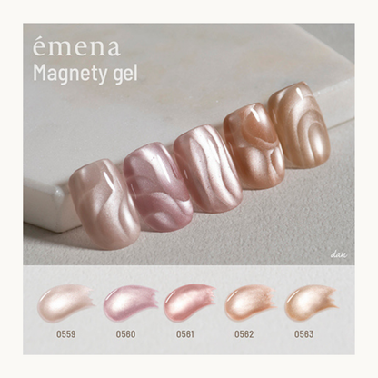 EMENA Magnetic Gel 0559 0560 0561 0562 0563 Pearl Rose Gold Champagne Cat Eye Nail Design Professional Salon Shimmer Canada USA