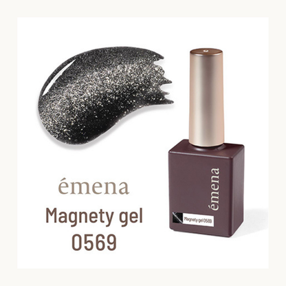 EMENA Magnetic Gel 0569 Black Glitter Cat Eye Reflective Nail Polish Professional Salon Canada USA