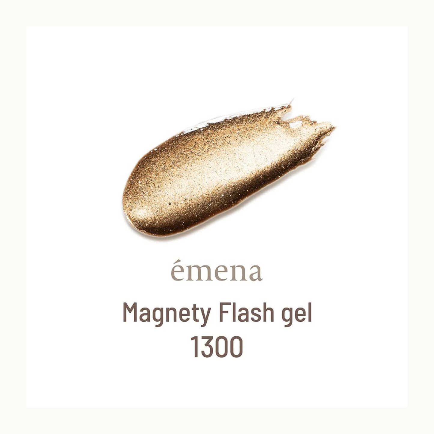 EMENA Magnety Flash Gel 1300 gold magnetic flash gel with rich shimmer and dimensional cat eye light effect.
