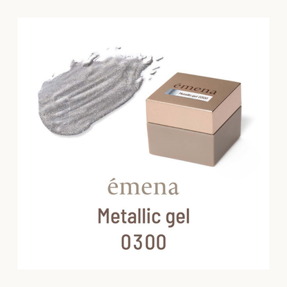 emena metallic gel 0300 silver nail polish. Bright metallic silver gel for crisp lines and detailed nail art.