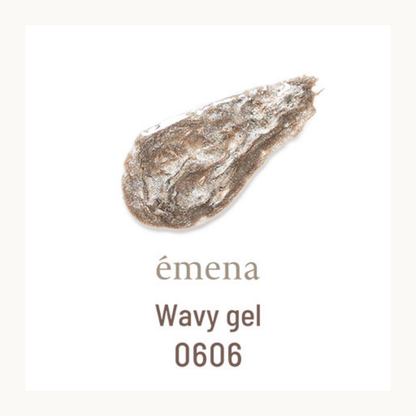 emena Wavy Gel 0606 brown metallic nail polish swatch. Deep textured wave effect gel with rich metallic finish.