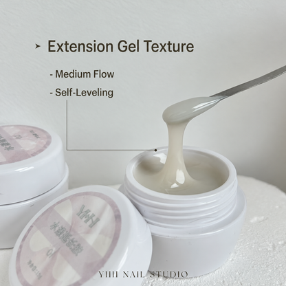 YHH extension gel texture with medium flow and self-leveling finish