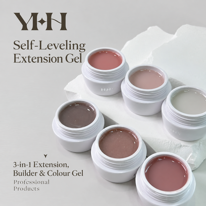 YHH tinted nude builder extension gel, 3-in-1 extension, builder and colour gel, assorted shades