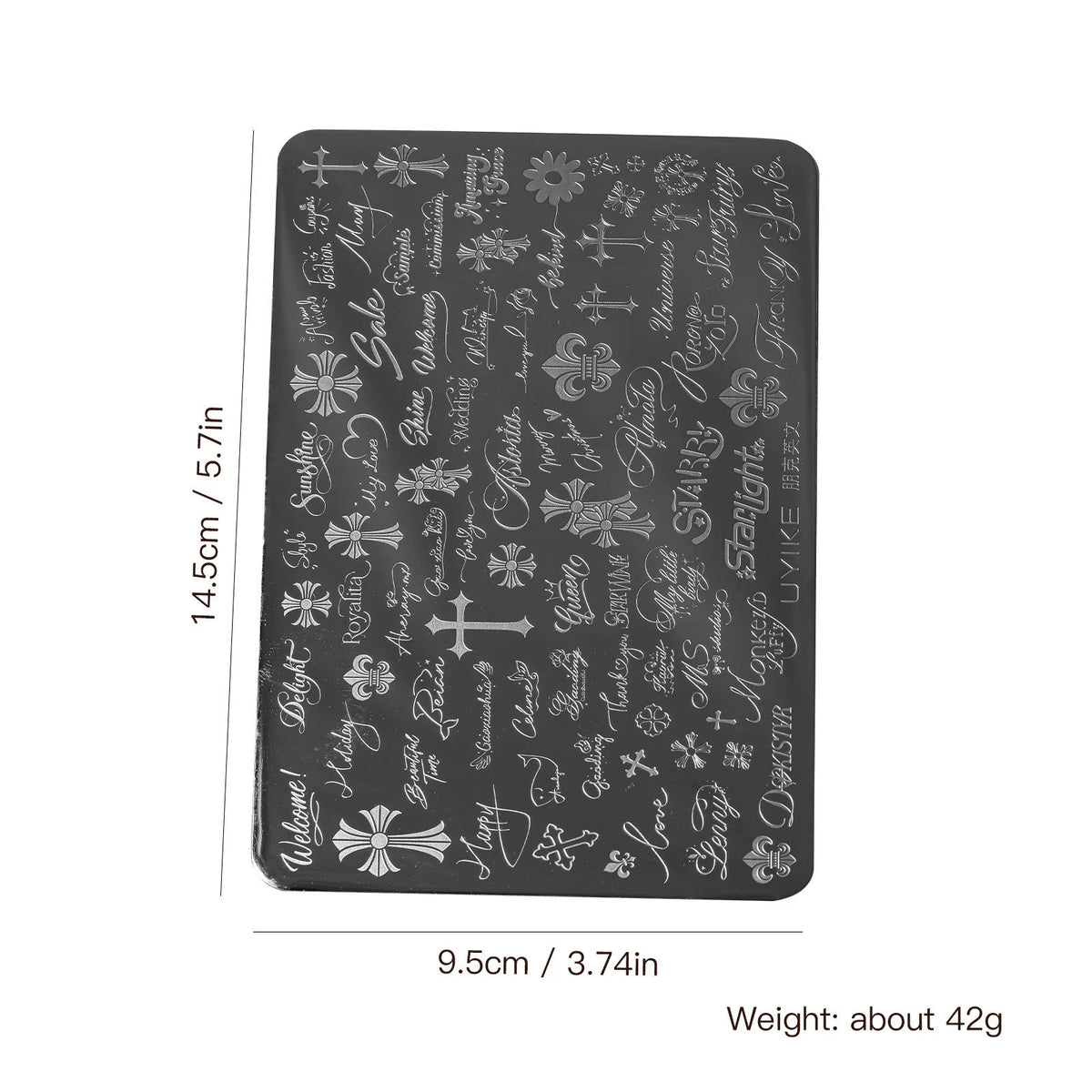 Floral faith words nail stamping plate dimensions: 14.5 by 9.5 cm