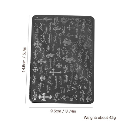 Floral faith words nail stamping plate dimensions: 14.5 by 9.5 cm